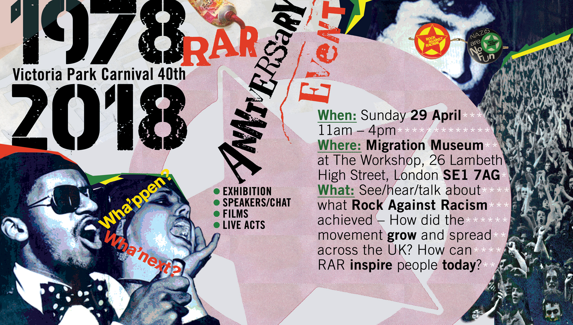 Rock Against Racism Victoria Park Carnival: 40th Anniversary Special Event