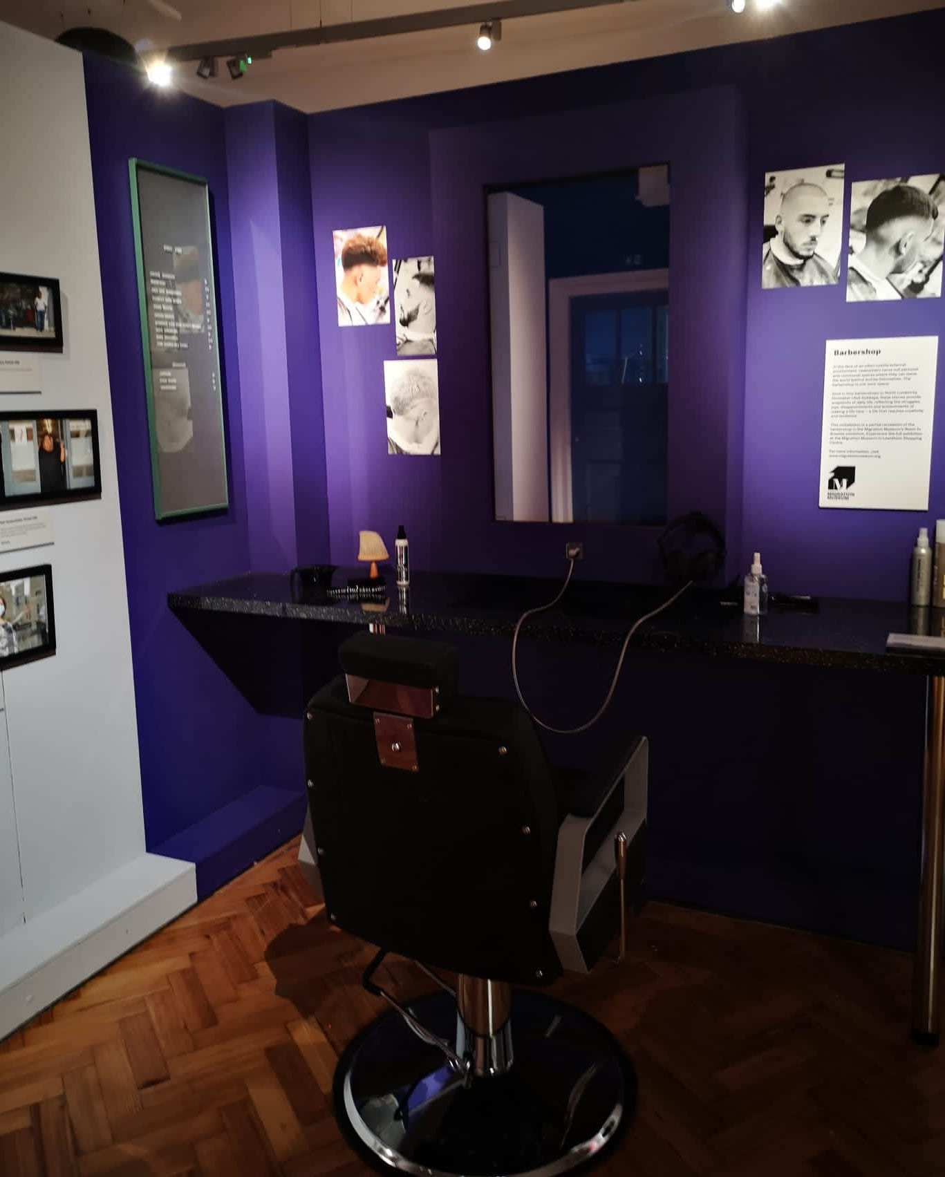 Barbershop installation in the Horniman's Hair: Untold Stories exhibition