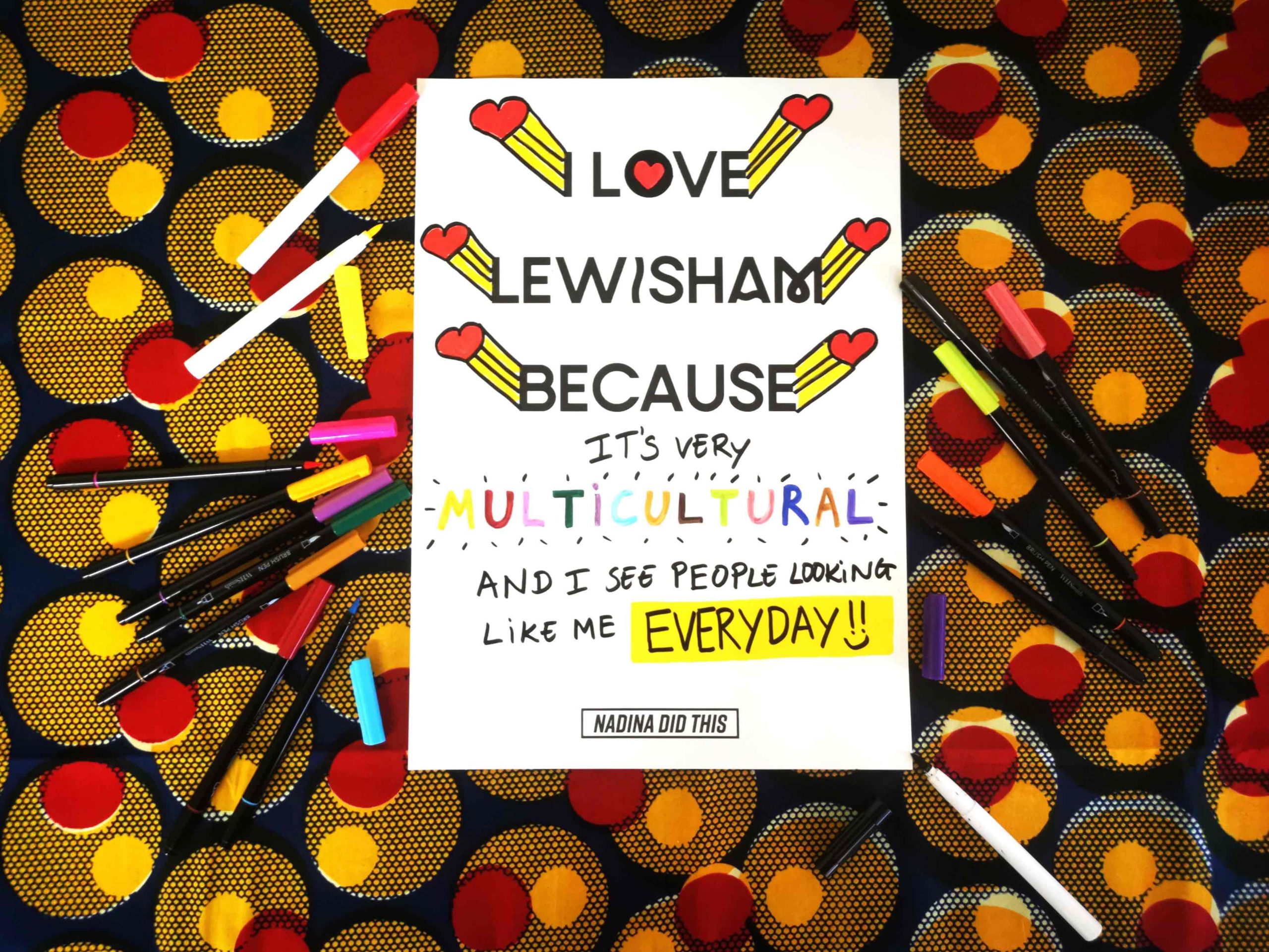 'I Love Lewisham Because...' – poster workshop with Nadina Ali for Lewisham Borough of Culture Day One