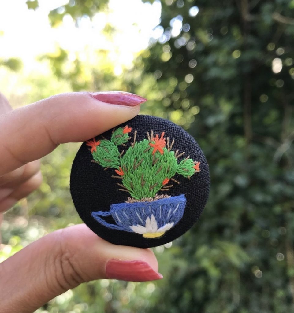 Hand-Embroidered Floral Brooch Workshop with Zeynep