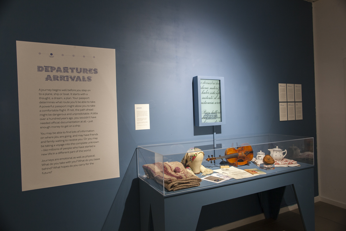 departures and arrivals exhibit at the Migration Museum